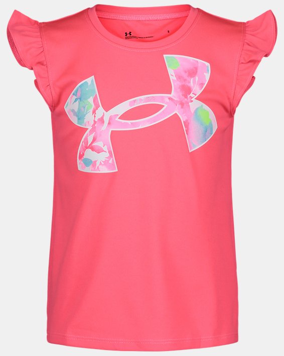 Girls' Pre-School UA Watercolor Floral Short Sleeve T-Shirt, Pink, pdpMainDesktop image number 0